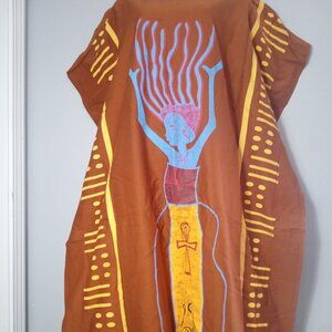 African Abstract Print Woman Kaftan One Size